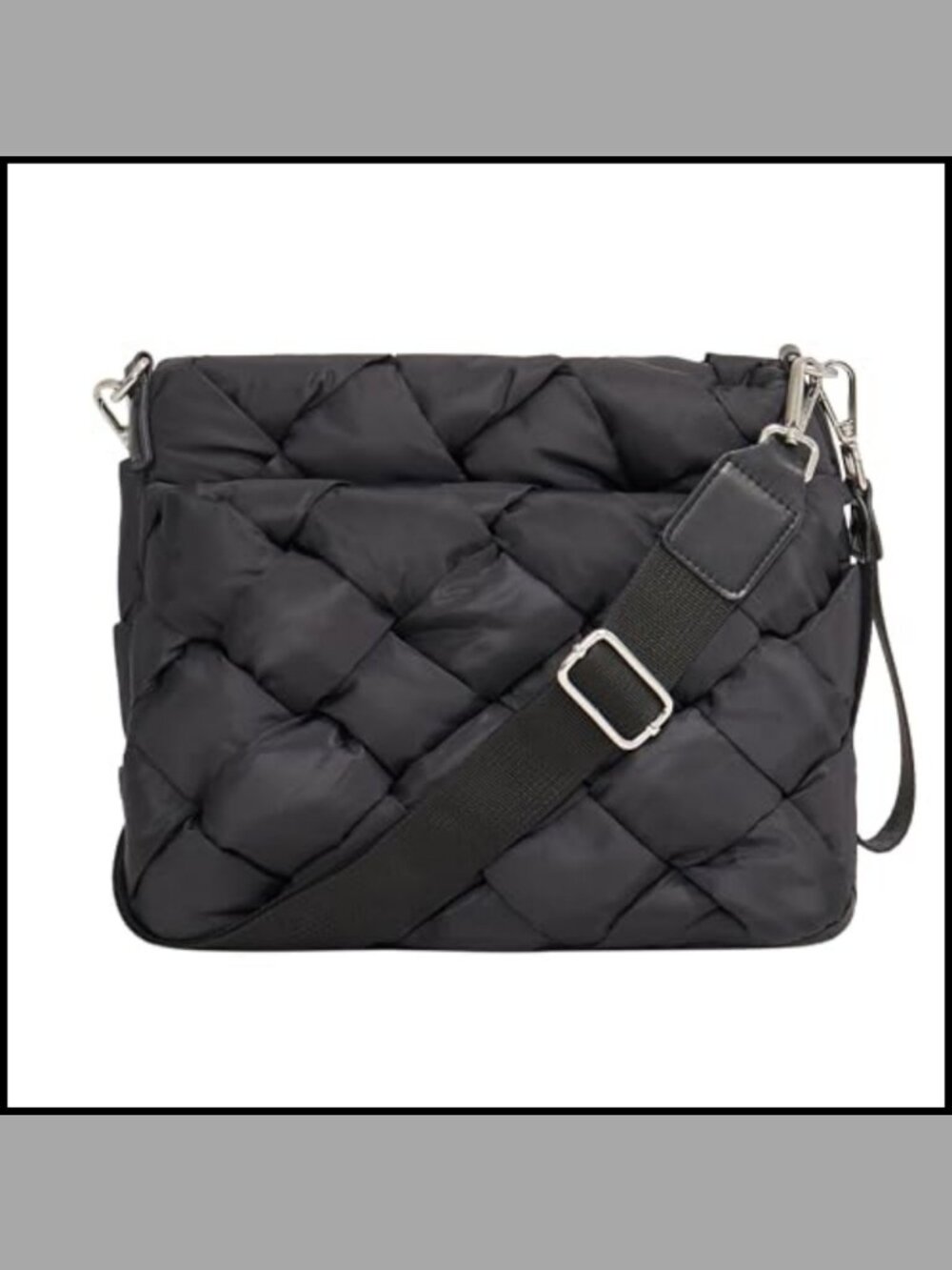 Nylon Crossbody Bag Adjustable Detachable Strap Zip Satchel